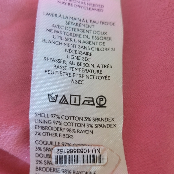 Anthropologie Embroidered Mini Cotton Dress.  Swans On The Front - Picture 10 of 13